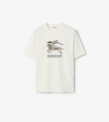 Knight Sketch Cotton T-shirt in Chalk white