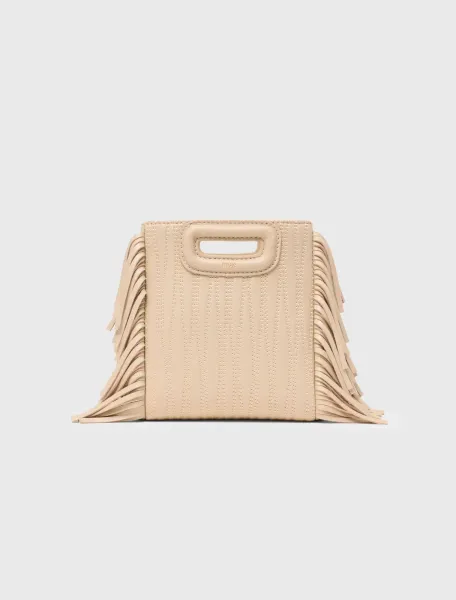 Topstitched leather mini M bag