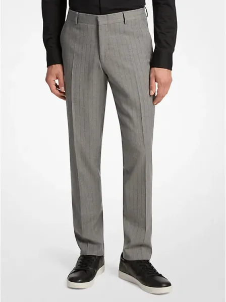 Slim-Fit Pinstripe Stretch Wool Blend Pant