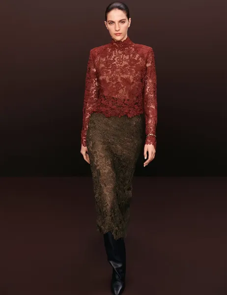 Autograph Lace Split Back Maxi Straight Skirt