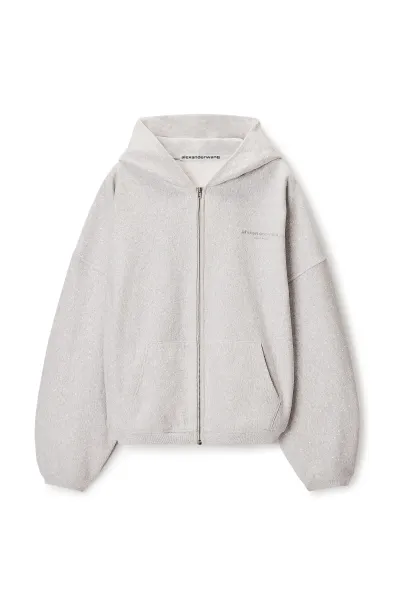 Crystal hotfix oversized zip-up hoodie