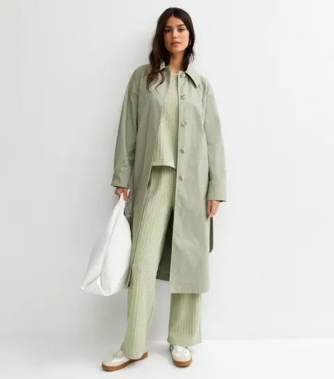 Women's Light Green Textured Soft Touch Trousers