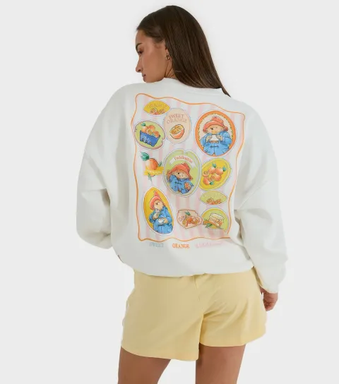 Women's White Paddington Marmalade Oversized Sweatshirt