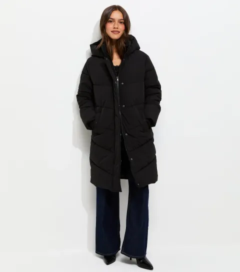 New Look Women's Petite Black Longline Puffer Jacket