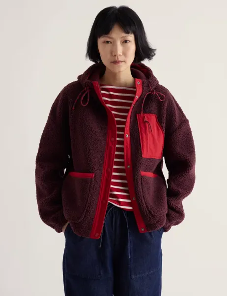 Seasalt Cornwall Oversized Zip Up Hoodie Brown