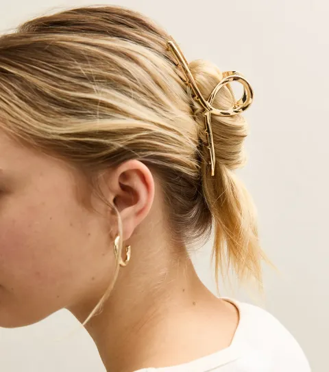 Gold Tone Hair Claw Clip