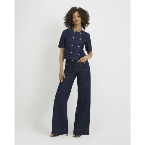 River Island High Waisted Front Pocket Palazzo Jeans
