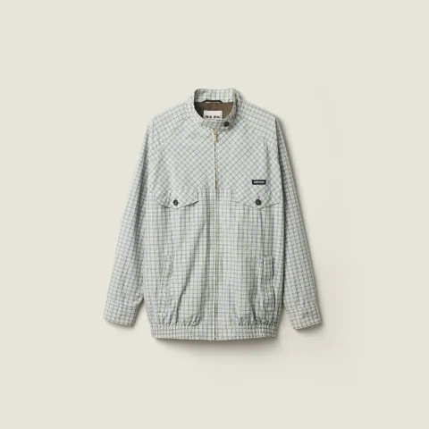 Checked technical fabric blouson jacket