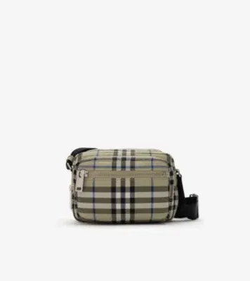 Check Crossbody Bag in Lichen beige
