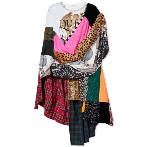 Multi Fabric T-Shirt Dress