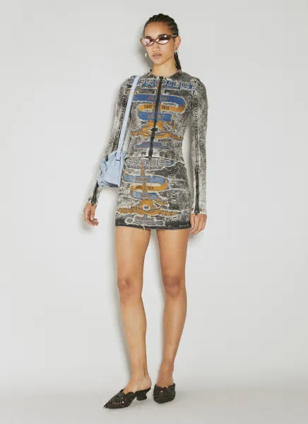 Paris' Best Patch Denim Mini Skirt