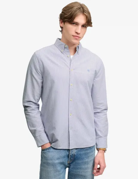 Superdry & Co Relaxed Fit Preppy Oxford Long Sleeve Shirt Purple