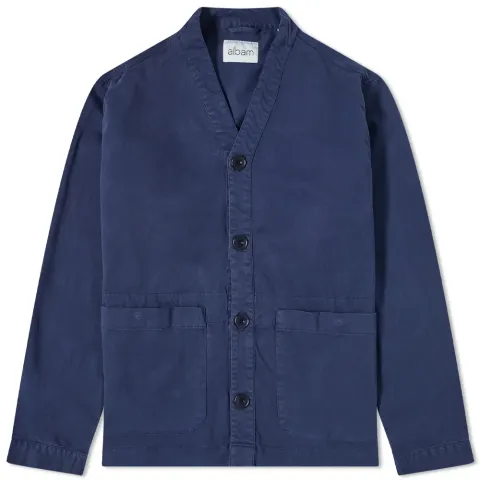 Collarless Twill Work Jacket