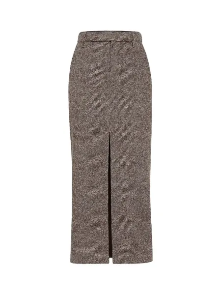 Women sartorial pencil skirt Brown