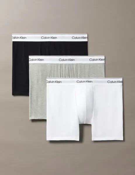 Calvin Klein 3 Pack Icon Cotton Stretch Boxer Briefs Grey Mix