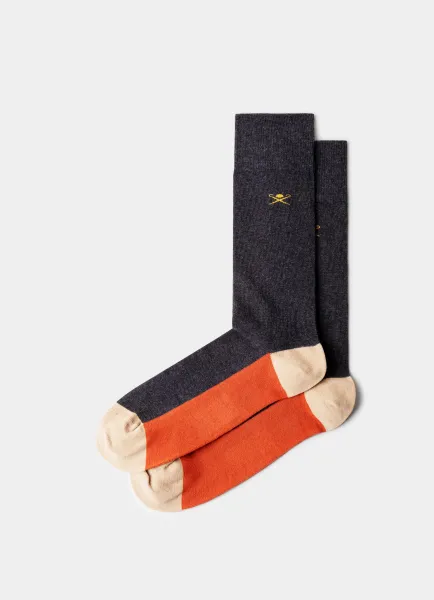 Combed Cotton Colour Block Socks