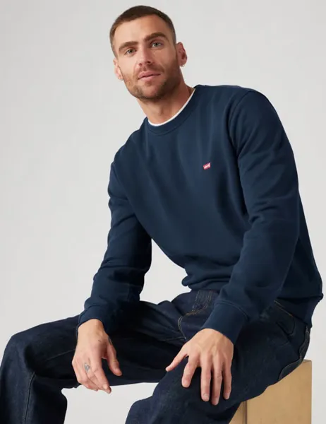Levi's Levi's Regular Fit Pure Cotton Crew Neck Sweatshirt Navy