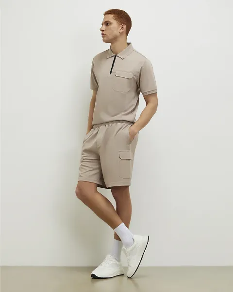 River Island Slim Fit Nylon Pocket Polo Shirt