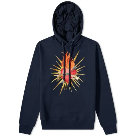 Heart Print Popver Hoodie