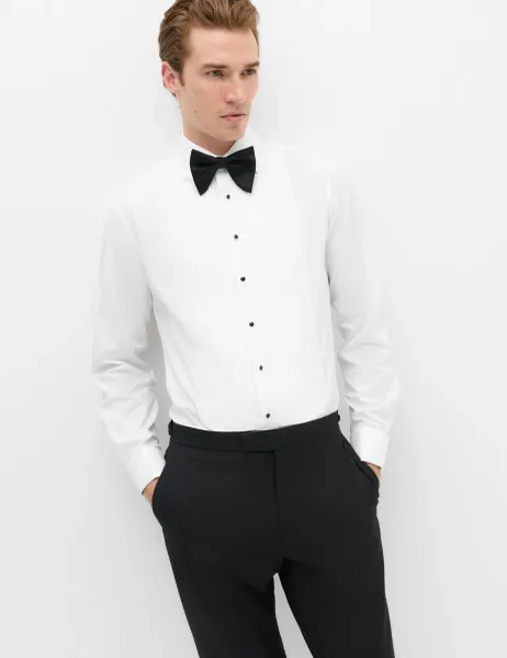 Marks & Spencer Slim Fit Luxury Cotton Double Cuff Dress Shirt White