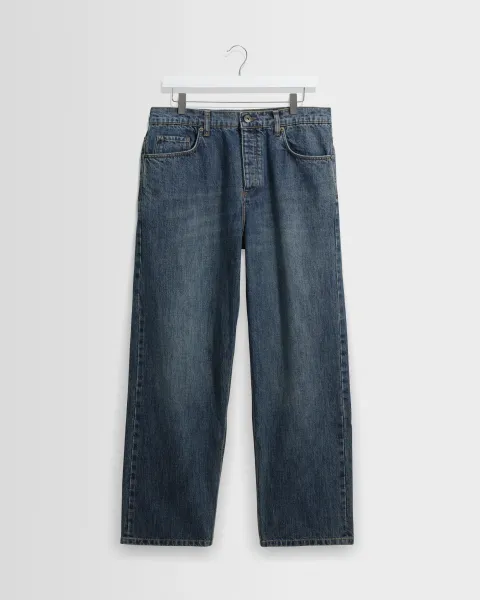 Wax London Felix - Mid Blue Wash Selvedge Loose Fit Denim Jeans