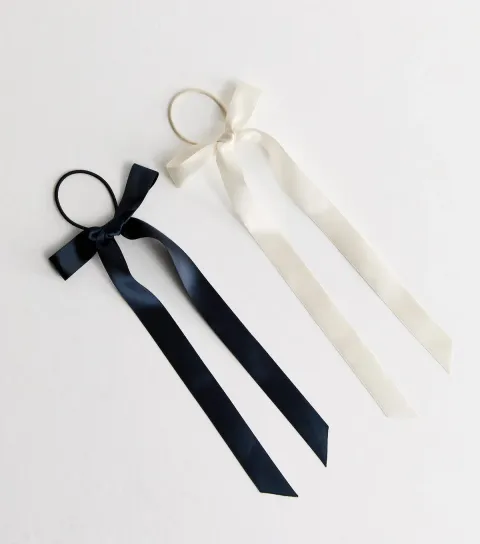 New Look 2 Pack of Satin Bow Hair Ties