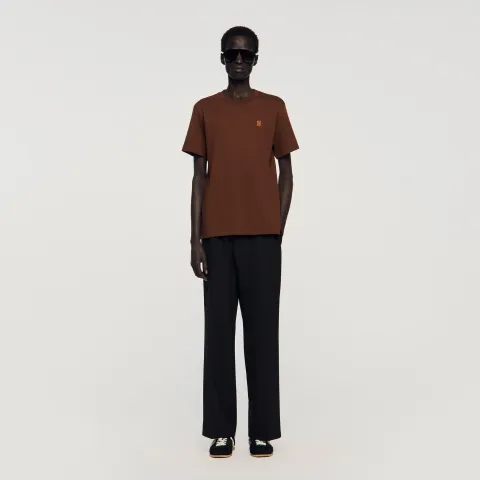 Leather logo T-shirt