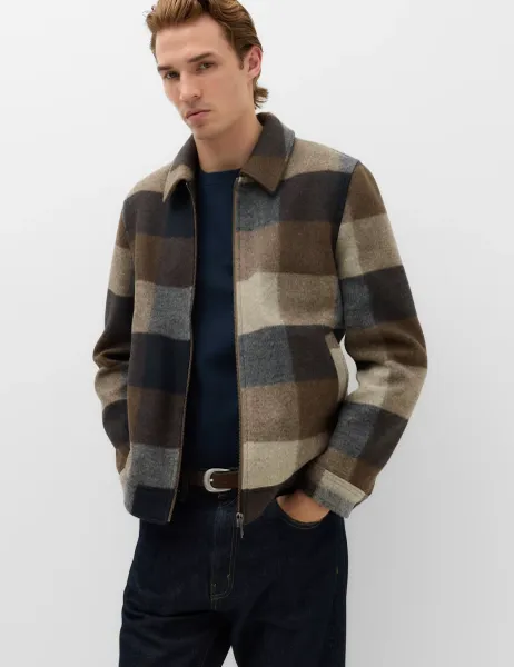 Marks & Spencer Checked Jacket Brown Mix