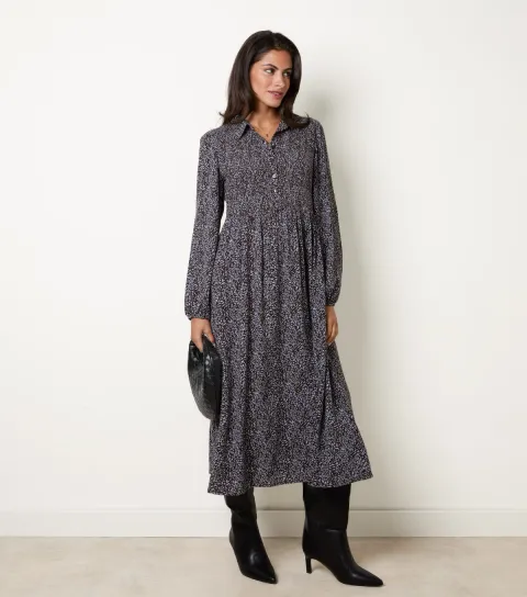 Blue Vanilla Women's Dark Brown Shirt Midi Dress