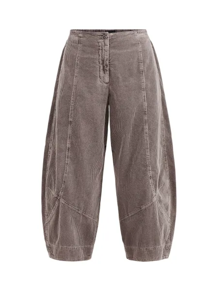 Oska Cropped Jumbo Cord Barrel-Leg Trousers