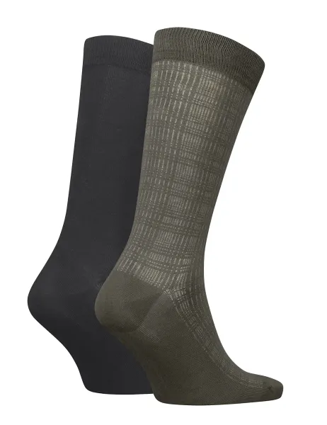 Calvin Klein Checked Cotton Rich Socks Olive