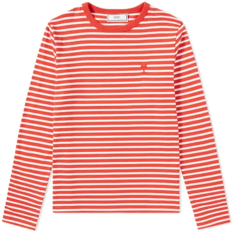 AMI Long Sleeve Heart Stripe Tee