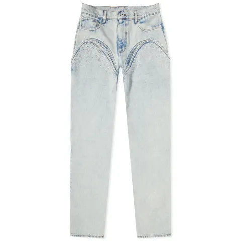 Cut Out Rhinestone Jean