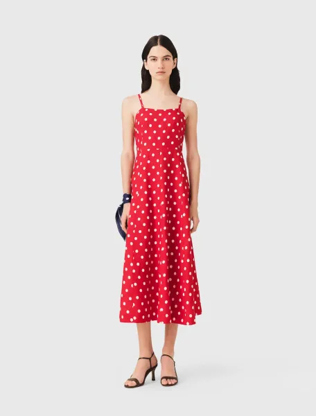 Backless linen-blend maxi dress