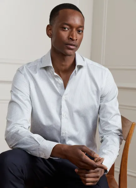 Tailored Fit Striped Twill Shirt
