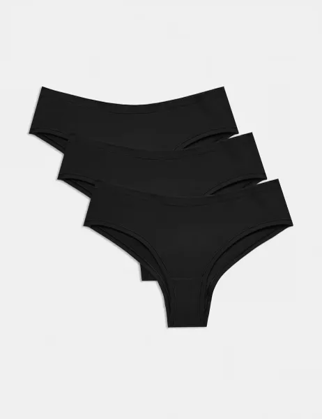 Marks & Spencer 3 Pack Flexifit Modal Rich Hipster Knickers Black