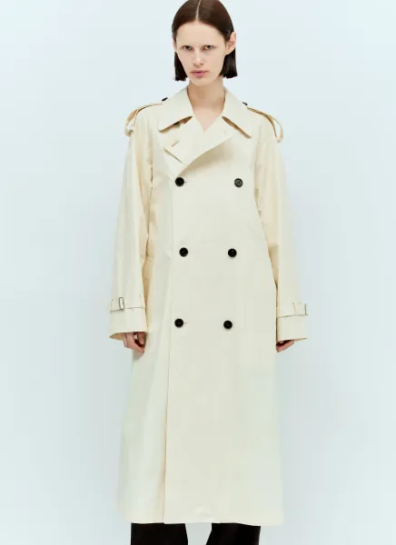 Long Gabardine Trench Coat