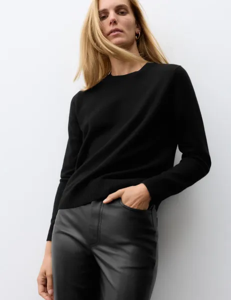 Autograph Pure Cashmere Crew Neck Jumper Black
