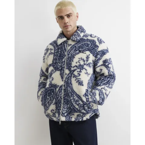 River Island Borg Paisley Print Overshirt