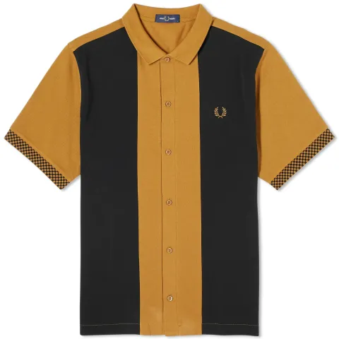 Block Stripe Button Through Polo