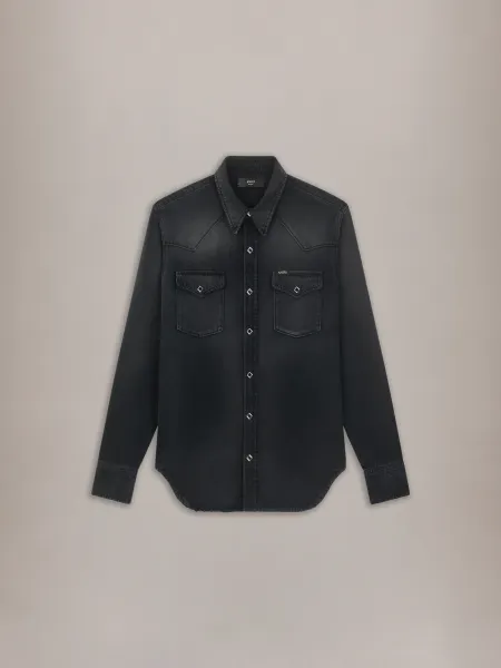 WESTERN DENIM LONG SLEEVE SHIRT - Midnight