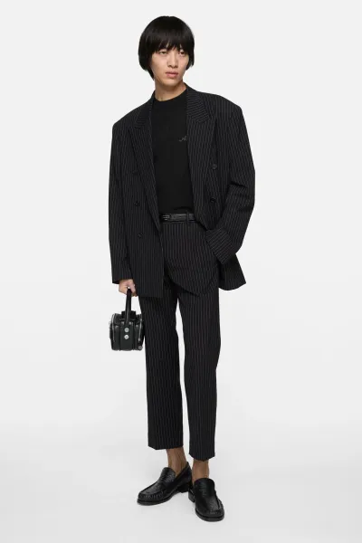 Pinstripe suit trousers