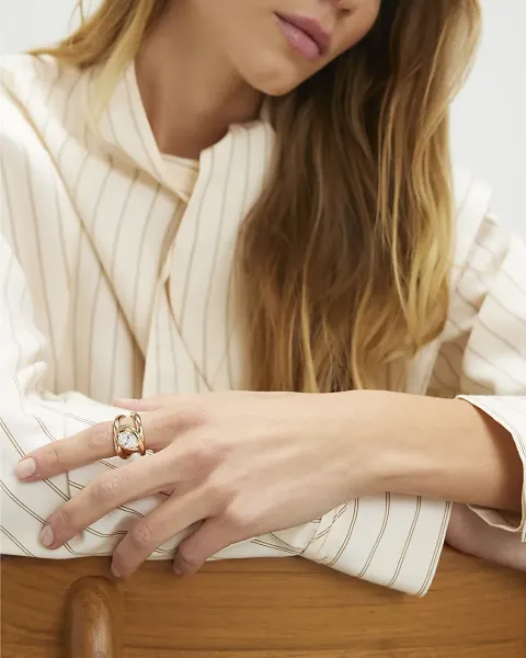 River Island Pear Diamond Simulant Wrap Ring