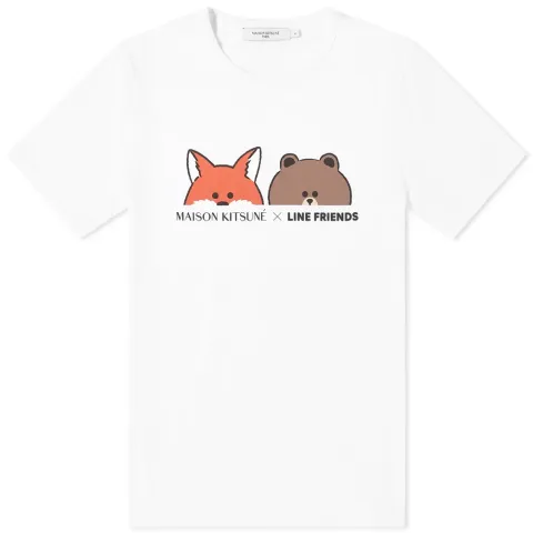 Maison Kitsuné x Line Freinds Kitsuné Face Print T-Shirt