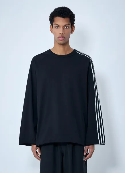 Striped Shoulder Cotton T-Shirt
