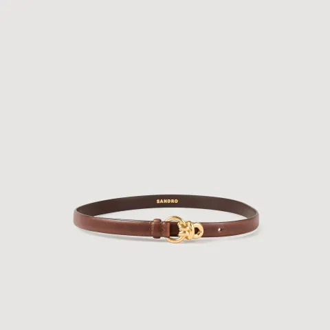 Slim leather belt