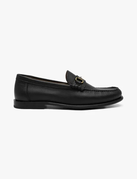 Boss Bit-trim moccasins in leather Black