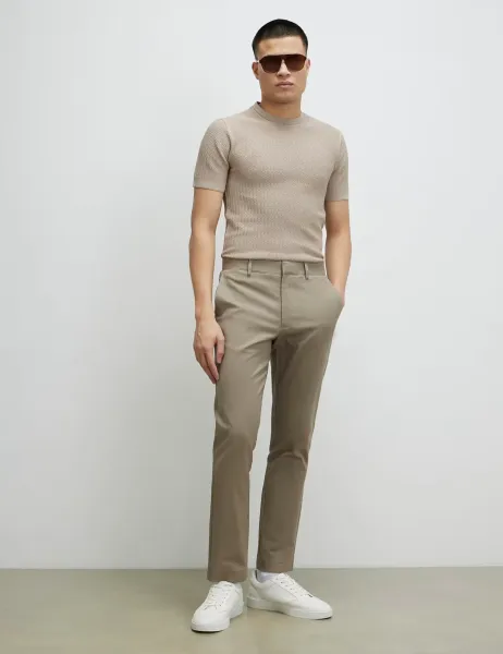 River Island Slim Fit Stretch Chinos Beige