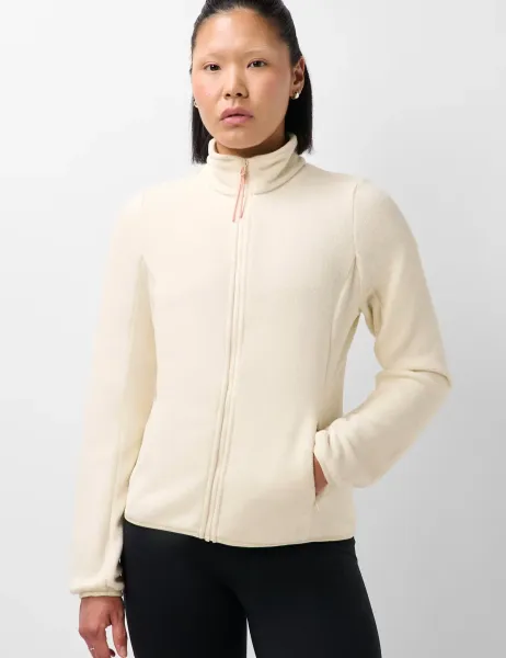 Evergreen Zip Up Funnel Neck Sports Fleece Stone