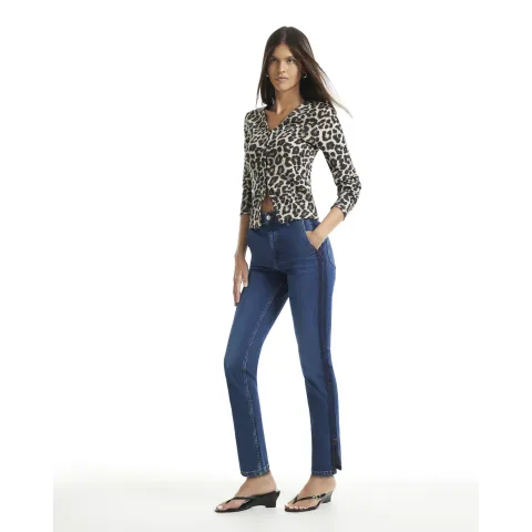 River Island High Waisted 2 Tone Cigarette Jeans